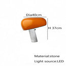 Axyaa Marble Mushroom Table Lamps Orange Black for Bedside Living Room
