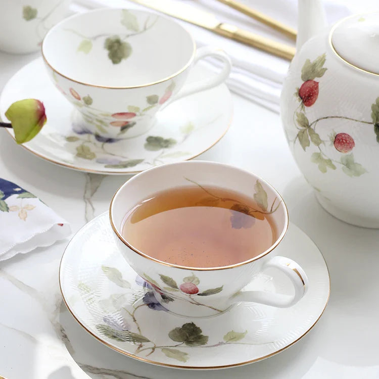 Axya Luxury Bone Coffee Cups Set - Top Grade Ceramic Tea Cups for Cafe Party