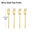 Axyaa Stainless Steel Coffee Fork Set, Mirror Gold Cutlery, Durable Fruit Forks