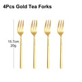 Axyaa Stainless Steel Coffee Tea Fruit Fork Set, 6/12Pcs Gold Sliverware Cake Ice Cream