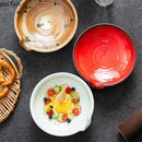 Axyaa Ceramic Shaped Plate Set for Dipping, Fruit Salad, Sashimi, and Soup Plates