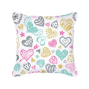 Axyaa Happy Valentine's Day Pink Pillowcase - Cute Square Cushion Cover