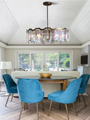 Axyaa Italian Crystal Round LED Pendant Lamp for Luxury Living and Dining Rooms