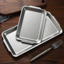 Axyaa Stainless Steel Rectangular Plate for Steak, BBQ, Snacks, and Storage