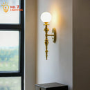 Axyaa Medieval Copper Wall Lamp LED Gold Lustre Vintage Bedroom Living Room