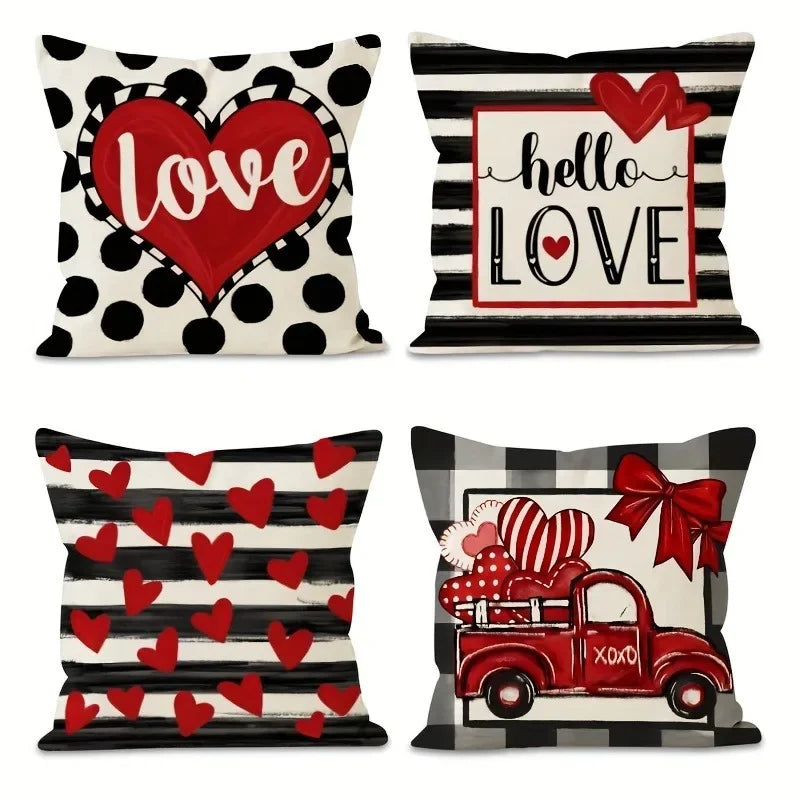 Axyaa Valentine's Day Love XOXO Pillowcase - Home Decor Sofa Cushion Cover Gift