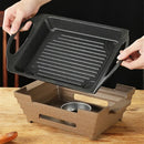 Axya Multi-Person BBQ Stove & Alcohol Furnace Grill Plate: Non-Stick Fish Grill