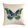 Butterfly Cotton Linen Throw Pillow Cover for Home & Car Decor - Axyaa