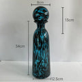 Axyaa Leopard Texture Glass Vase Modern Floral Arrangement Room Decor