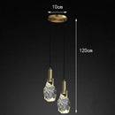 Axyaa Crystal Stone Pendant Light Gold Copper Ceiling Lamp