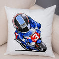 Axyaa Cartoon Sport Motorcycle Cushion Cover - Super Soft Plush Pillow Case