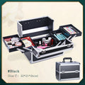 Axyaa Professional 4-Tray Makeup Train Box with Lock and Compartment