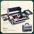Axyaa Professional 4-Tray Makeup Train Box with Lock and Compartment