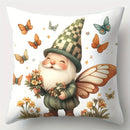 Axyaa 4pcs Set Sofa Pillow Cover Dwarf Floral 17.7"x17.7" Single-Sided Print Home Decor