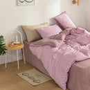 Axyaa Plaid Queen Size Duvet Cover Set with Sheets - High Quality Skin Friendly Bedding
