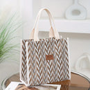 Axyaa Wave Pattern Lunch Bag: Stylish & Spacious Tote for Work, Picnics, & Shopping
