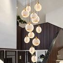 Axyaa Round Copper LED Chandeliers - Luxury Villa Lighting Fixtures