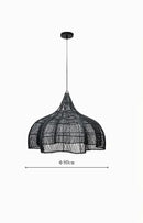Axyaa Modern Rattan Pendant Lamp for Living Room, Restaurant, Kitchen, Handmade LED Light