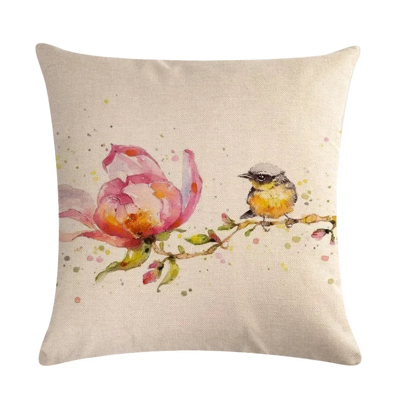 Animal Print Linen Pillowcase by Axyaa - Home Decor Cushion Cover