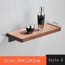 Axyaa Walnut Wall Mirror Desk Storage Rack: Compact, Stylish Bathroom Storage Solution