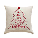 Axyaa Embroidered Christmas Tree Pillow Cover, Green/Red, 45x45cm
