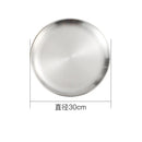 Axyaa Stainless Steel Buffet Plates - Korean Style Durable Shallow Dishes