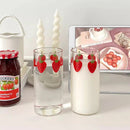 Axyaa Strawberry Glass Cup With Straw - Cute & Heat Resistant