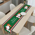 Axyaa Christmas Table Runner with Festive Gnome Tree Snowman Design