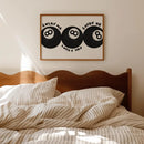 Axyaa Retro 8 Ball Wall Art - Fashionable Black and White Print for Home and Bar Decor