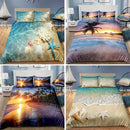 Axyaa Beach Scenes Print Duvet Cover Set for Bedroom Guest Room
