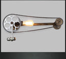 Axyaa Gear Chain Water Pipe Wall Lamp Vintage E27 Edison Sconce