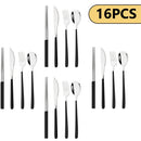 Axyaa Stainless Steel Dinnerware Set 16Pcs - Knife Fork Spoons Cutlery Kitchen Set