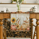 Axyaa Pumpkin Table Runner | Farmhouse Kitchen Decor & Holiday Party Table Setting