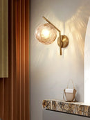 Axyaa Glass Sphere LED Wall Lamp Minimalist Bedroom Living Room Decor Lighting
