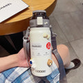 Axyaa Stainless Steel Vacuum Flask with Straw and Portable Strap
