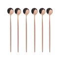 Axyaa Stainless Steel Long Spoon Set for Dessert Coffee Tea Stirring