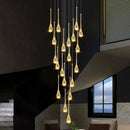 Axyaa Crystal Chandelier Stair Pendant Lamp Living Room Pendant Lights