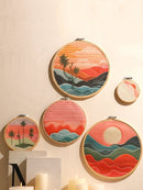 Axyaa Colorful Bamboo Circle Wall Hanging Room Decor Aesthetic Boho Style Gift