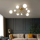 Axyaa Amber Glass LED Ceiling Chandelier: Modern Home Lighting Fixtures