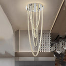 Axyaa Crystal Chandelier Stair Pendant Lamp Living Room Interior Lighting