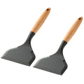 Axyaa Grey Silicone Kitchen Utensils Set - 2Pcs Spatula & Shovel Cooking Tools