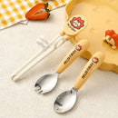 Axyaa Kids Stainless Steel Cutlery Set with Box - Reusable & Portable Training Tableware