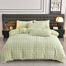 Axyaa Velvet Bedding Set: Duvet Cover, Comforter, Sheet, Pillowcase - 4pc Set