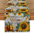 Sunflower Wood Table Runner for Axyaa Brand Dining Décor