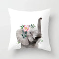 Cute Animals Print Decor Pillowcase by Axyaa - Pink Flower Theme