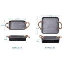 Axya Wrought Iron Storage Tray with Hemp Rope Handles for Kitchen and Photography