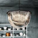 Axyaa Black Metal E14 LED Pendant Lights - Retro Loft Chain Hanging Lamp for Living Room