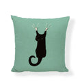 Axyaa Cartoon Cat Linen Cushion Cover - Home Decor Essential for Sofa, Living Room, or Bed