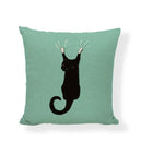 Axyaa Cartoon Cat Linen Cushion Cover - Home Decor Essential for Sofa, Living Room, or Bed