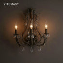 Axyaa Vintage Crystal White Wall Lamp: Elegant Lighting for Bedroom, Living Room & Nursery